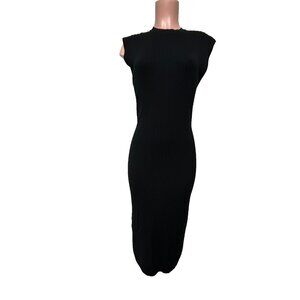 Modern Citizen Button Back Midi Sweater Dress Women's Size Medium Black